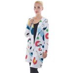 Vector Set Isolates With Cute Birds Scandinavian Style Hooded Pocket Cardigan
