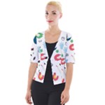 Vector Set Isolates With Cute Birds Scandinavian Style Cropped Button Cardigan