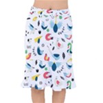 Vector Set Isolates With Cute Birds Scandinavian Style Short Mermaid Skirt