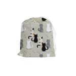 Cute Cat Seamless Pattern Drawstring Pouch (Medium)
