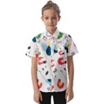 Vector Set Isolates With Cute Birds Scandinavian Style Kids  Short Sleeve Shirt