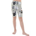 Cute Cat Seamless Pattern Kids  Mid Length Swim Shorts