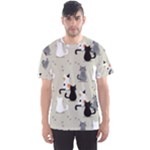 Cute Cat Seamless Pattern Men s Sport Mesh T-Shirt