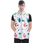 Vector Set Isolates With Cute Birds Scandinavian Style Men s Puffer Vest