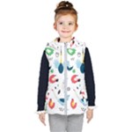 Vector Set Isolates With Cute Birds Scandinavian Style Kids  Hooded Puffer Vest