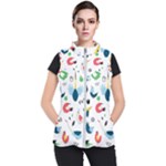 Vector Set Isolates With Cute Birds Scandinavian Style Women s Puffer Vest