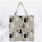 Cute Cat Seamless Pattern Grocery Tote Bag