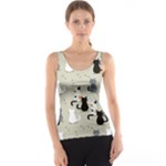 Cute Cat Seamless Pattern Women s Basic Tank Top