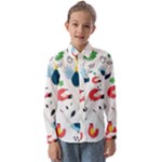 Vector Set Isolates With Cute Birds Scandinavian Style Kids  Long Sleeve Shirt