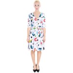 Vector Set Isolates With Cute Birds Scandinavian Style Wrap Up Cocktail Dress