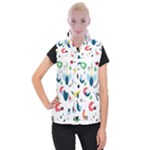 Vector Set Isolates With Cute Birds Scandinavian Style Women s Button Up Vest