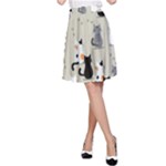 Cute Cat Seamless Pattern A-Line Skirt