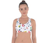 Vector Set Isolates With Cute Birds Scandinavian Style Cross String Back Sports Bra