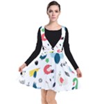 Vector Set Isolates With Cute Birds Scandinavian Style Plunge Pinafore Dress