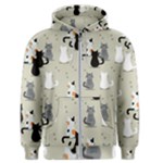 Cute Cat Seamless Pattern Men s Zipper Hoodie