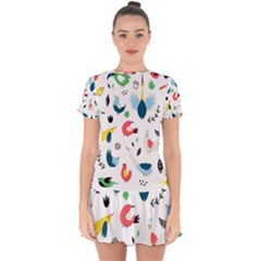 Drop Hem Mini Chiffon Dress 