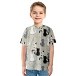 Cute Cat Seamless Pattern Kids  Sport Mesh T-Shirt