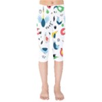 Vector Set Isolates With Cute Birds Scandinavian Style Kids  Capri Leggings 