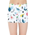 Vector Set Isolates With Cute Birds Scandinavian Style Kids  Sports Shorts