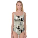 Cute Cat Seamless Pattern Camisole Leotard 