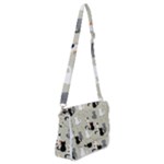 Cute Cat Seamless Pattern Shoulder Bag with Back Zipper