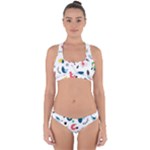 Vector Set Isolates With Cute Birds Scandinavian Style Cross Back Hipster Bikini Set