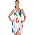 Vector Set Isolates With Cute Birds Scandinavian Style Show Some Back Chiffon Dress