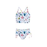 Vector Set Isolates With Cute Birds Scandinavian Style Girls  Tankini Swimsuit