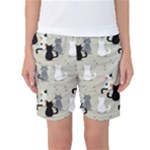 Cute Cat Seamless Pattern Women s Basketball Shorts