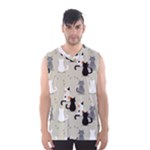 Cute Cat Seamless Pattern Men s Basketball Tank Top