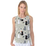 Cute Cat Seamless Pattern Women s Basketball Tank Top