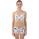 Vector Set Isolates With Cute Birds Scandinavian Style Back Web Gym Set