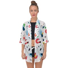 Open Front Chiffon Kimono 