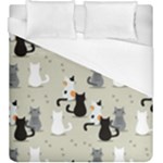 Cute Cat Seamless Pattern Duvet Cover (King Size)