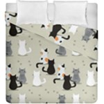 Cute Cat Seamless Pattern Duvet Cover Double Side (King Size)