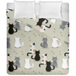 Cute Cat Seamless Pattern Duvet Cover Double Side (California King Size)