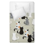 Cute Cat Seamless Pattern Duvet Cover Double Side (Single Size)