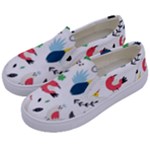 Vector Set Isolates With Cute Birds Scandinavian Style Kids  Canvas Slip Ons
