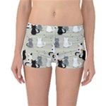 Cute Cat Seamless Pattern Reversible Boyleg Bikini Bottoms