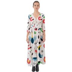 Button Up Boho Maxi Dress 