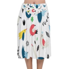 Velvet Flared Midi Skirt 