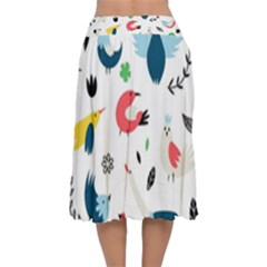 Velvet Flared Midi Skirt 