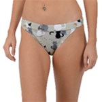 Cute Cat Seamless Pattern Band Bikini Bottoms