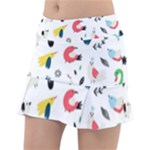 Vector Set Isolates With Cute Birds Scandinavian Style Classic Tennis Skirt