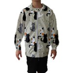 Cute Cat Seamless Pattern Kids  Hooded Windbreaker