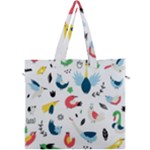Vector Set Isolates With Cute Birds Scandinavian Style Canvas Travel Bag