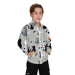 Cute Cat Seamless Pattern Kids  Windbreaker