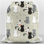 Cute Cat Seamless Pattern Drawstring Bag (Large)
