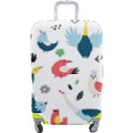 Vector Set Isolates With Cute Birds Scandinavian Style Luggage Cover (Large)