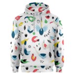 Vector Set Isolates With Cute Birds Scandinavian Style Men s Overhead Hoodie